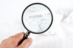 Investment Spreadsheets Stock Photo