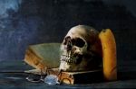 Still Life With A Skull Stock Photo