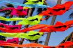 Trade Bright Kites In Thailand Stock Photo