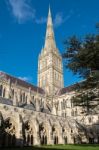 Exterior View Of Salisbury Cathedral Stock Photo