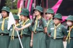 Student 11-12 Years Old, Scout Assembly, Teepangkorn Scout Camp In Samut Sakhon Thailand Stock Photo