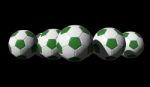 3d Rendered Green Soccer Balls Stock Photo