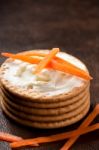 Cookies With Strips Carrot Stock Photo