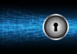 Cyber Security Keyhole Lock Circle Stock Photo