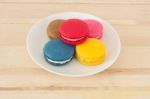 Colorful Macaroon Or Macaron French Sweet Dessert  Stock Photo