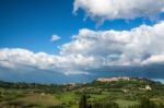 San Biagio Church And Montepulciano Stock Photo