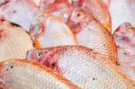 Fresh Red Tilapia Fish Aka Pla Tabtim On Ice Exposition At The S Stock Photo