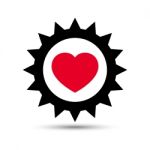  Love Heart Gear Illustration Stock Photo