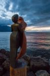 Modern Art Statue In Montreux Switzerland Stock Photo