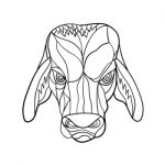 Brahma Bull Head Mosaic Black And White Stock Photo