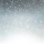 Falling Snow On The Grey Background Stock Photo