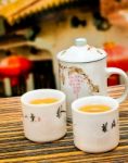 Outdoor Tea Break Represents Restaurant Teacup And Beverage Stock Photo