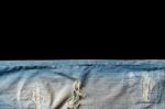 Jeans Lack On The Black Background For Isolate Stock Photo