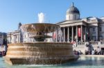 View Of Trafalgar Square In London Stock Photo