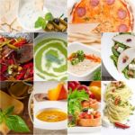 Healthy And Tasty Italian Food Collage Stock Photo