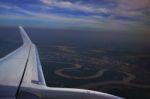 Top View From Plane Window Above Ubonratchathani Thailand Stock Photo