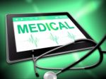 Medical Tablet Shows Medicine Online And Www Stock Photo