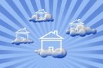 House In Clouds Stock Photo