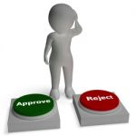 Approve Reject Buttons Shows Approval Or Rejection Stock Photo