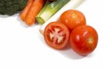 Mix Vegetables On White Background Stock Photo