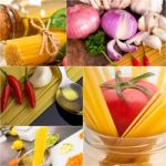 Healthy Vegetarian Vegan Food Collage Stock Photo