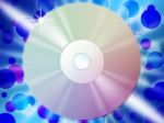 Cd Background Means Listening To Songs And Blue Bubbles
 Stock Photo