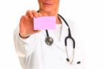 Doctor With Memo Stock Photo