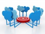 Cloud Target Network Stock Photo