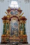 Interior View Of The Collegiate Church In Salzburg Stock Photo