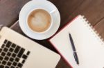 Work Table Of Simply Business Woman Stock Photo