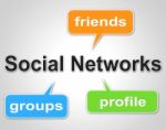 Social Network Words Means Web Forums And Blogging Stock Photo