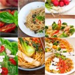 Healthy Vegetarian Vegan Food Collage Stock Photo