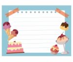 Cake And Ice Cream Frame Background Stock Photo