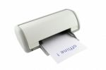 Printer Offline Mode Display On White Background Stock Photo