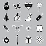 Christmas Icon Set  Illustration Stock Photo