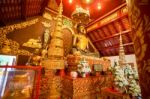 Chiang Rai, Thailand - December 20, 2017: Inside View Of The Chapel And The Bhudda Image In Wat Phra Kaew Chiang Rai. It's A Famous Place For Chiang Rai Trip Stock Photo