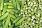 Cucumber And Eggplant Stock Photo