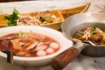 Big Meal Of Thai Styled Noodle Soup Stock Photo