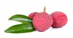 Lychee Or Litchi Isolated On The White Background Stock Photo