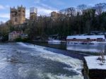 Durham, County Durham/uk - January 19 : View Along The River Wea Stock Photo