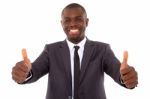 Businessman With Thumbs Up Stock Photo