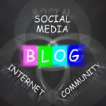 Blog Means Online Journal Or Social Media Displays Internet Comm Stock Photo