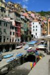 Riomaggiore View, Gulf Of 5 Terre N Stock Photo