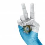 Flag Of San Marino On victory Hand Stock Photo