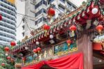 Chinese Lanterns Outside A Temple In Singapore Stock Photo