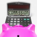 Commission Calculator Shows Motivational Idea To Fortune Stock Photo