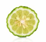 Half Of Bergamot Isolated On The White Stock Photo