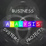 Analysis Displays Analyzing Business Systems And Projects Stock Photo