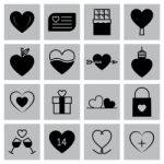 Valentine Icon Set  Illustration Stock Photo