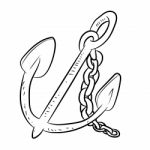 Anchor Cartoon - Line Drawn Stock Photo